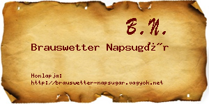 Brauswetter Napsugár névjegykártya
